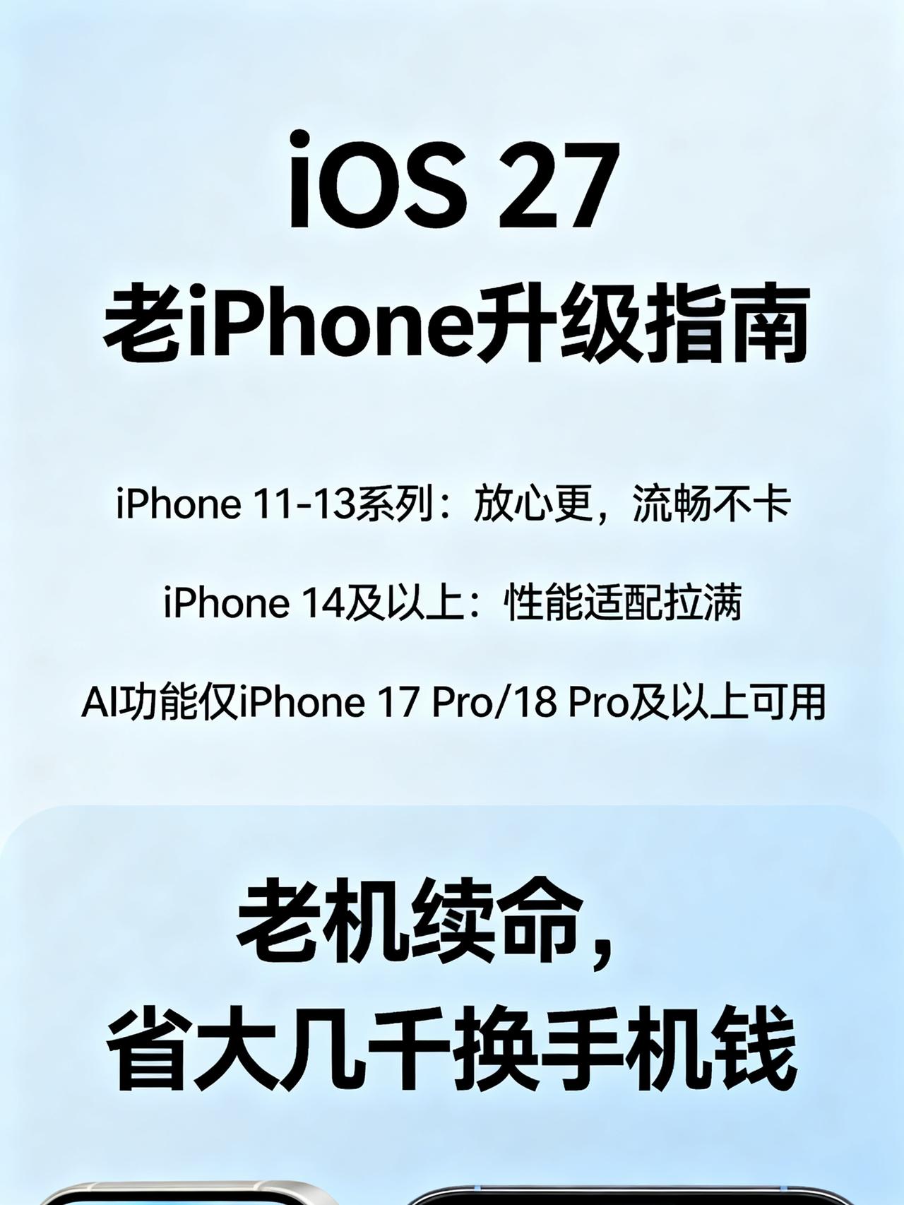 iOS27正式版发布！老iPhone升级后，卡顿问题终于有定论了藏在苹果官方
