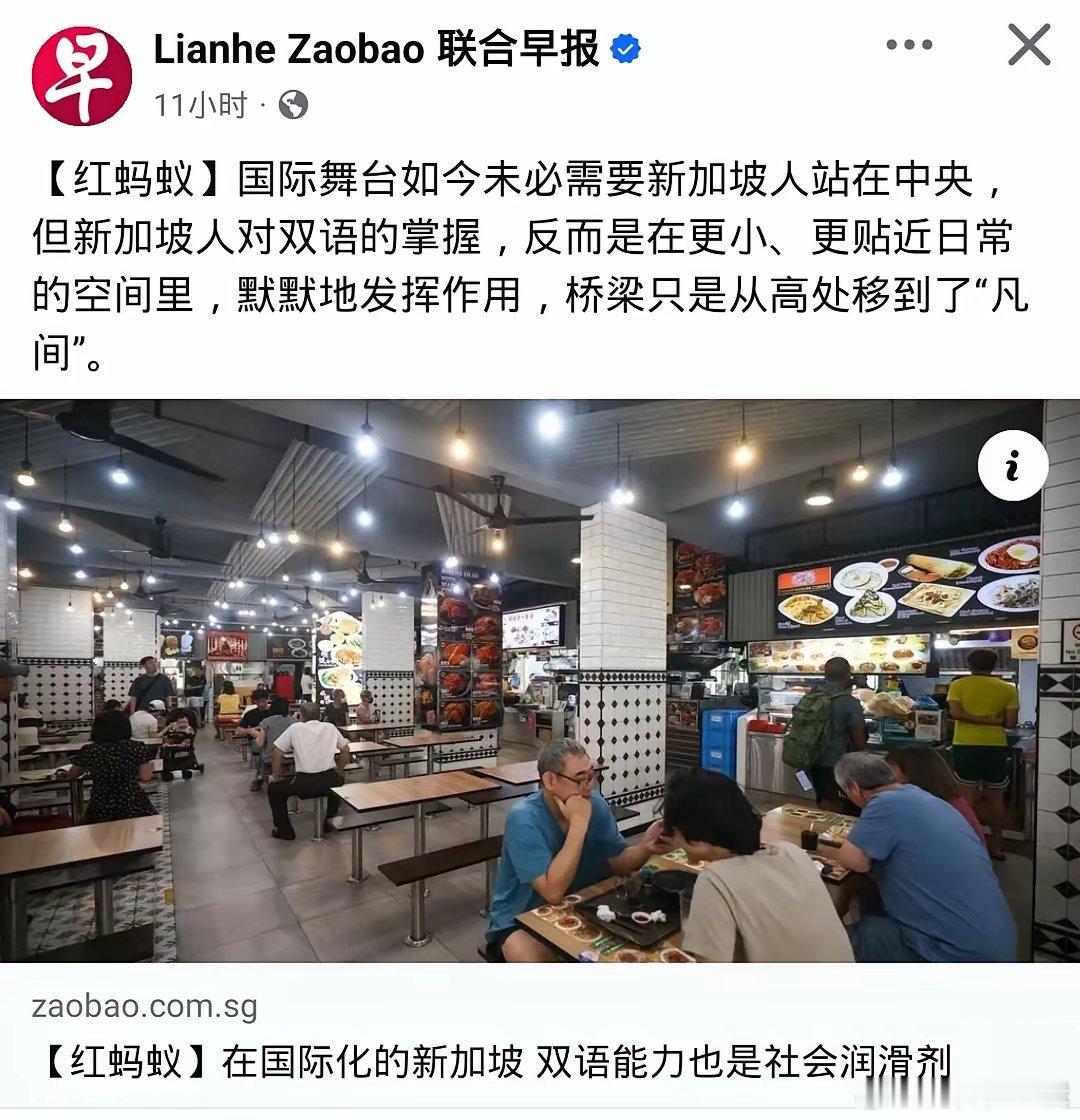 新加坡做得很绝想得却挺美！《联合早报》专栏文章称：国际舞台如今未必需要新加坡人站