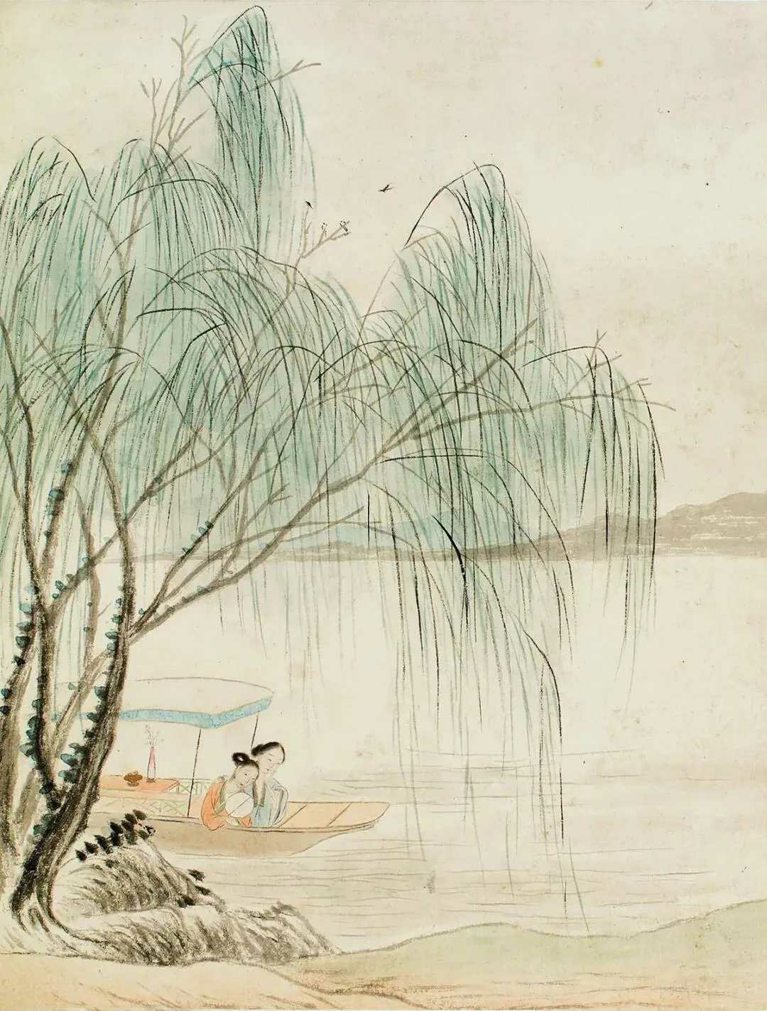 清顾洛春闺怡情图册。顾洛（1763—约1837），字禹门，号西梅、西梅子，浙