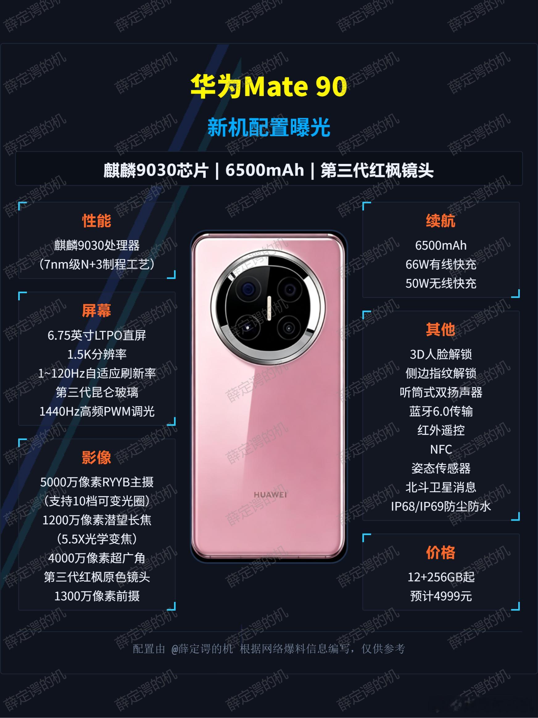 华为Mate90，麒麟9030下放，定价更高了！华为Mate90爆料，可能直