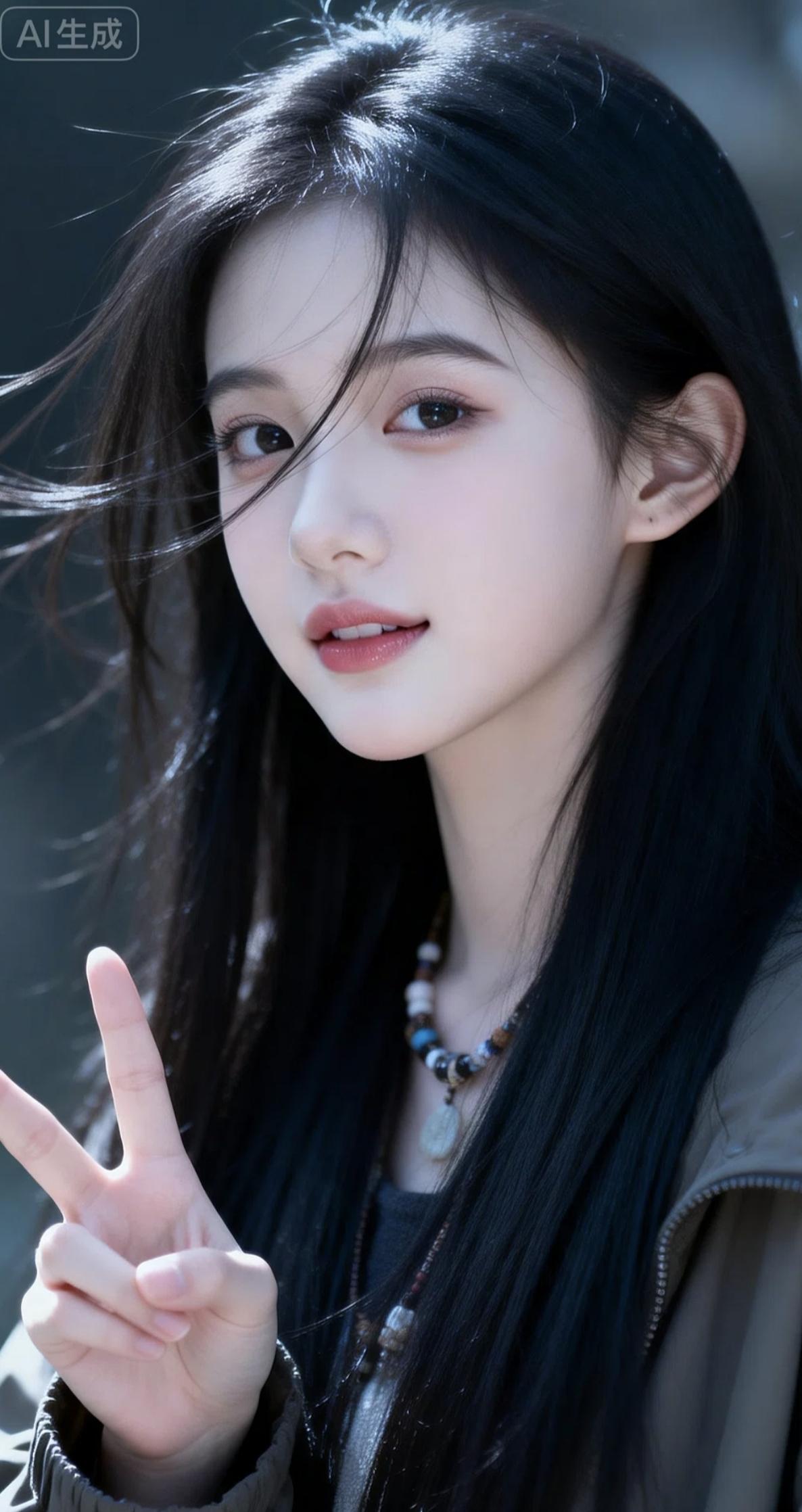 元气少女，微笑比心，元气满满的一天！😊💖✨少女感笑容美少女