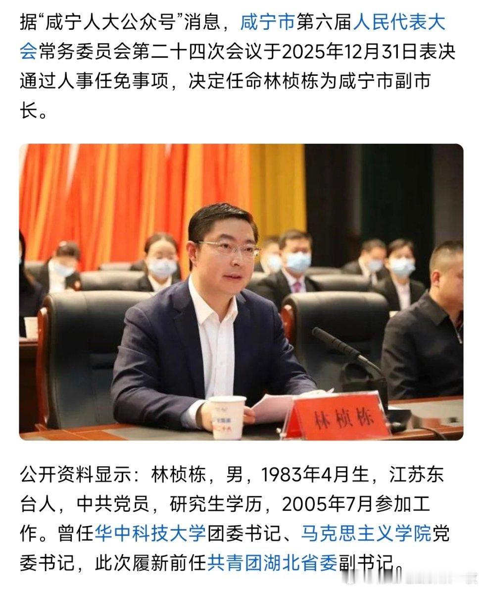林桢栋任咸宁市副市长。