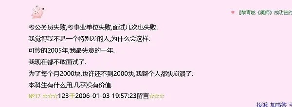 20年前的帖子，感觉现在的年轻人和20年前的年轻人也没什么不同