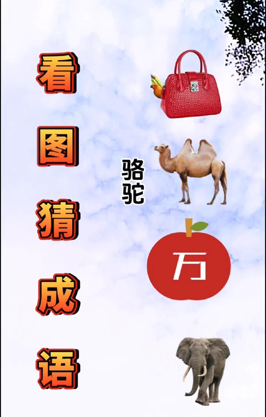 这题坑哭了！4样毫不相干的东西组成语，能3秒答出的我喊你“大神”！