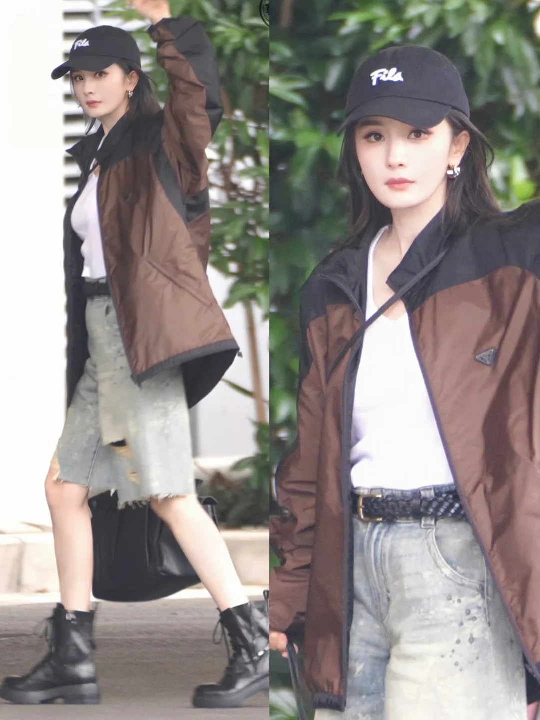 杨幂今日机场私服，又帅又嫩！