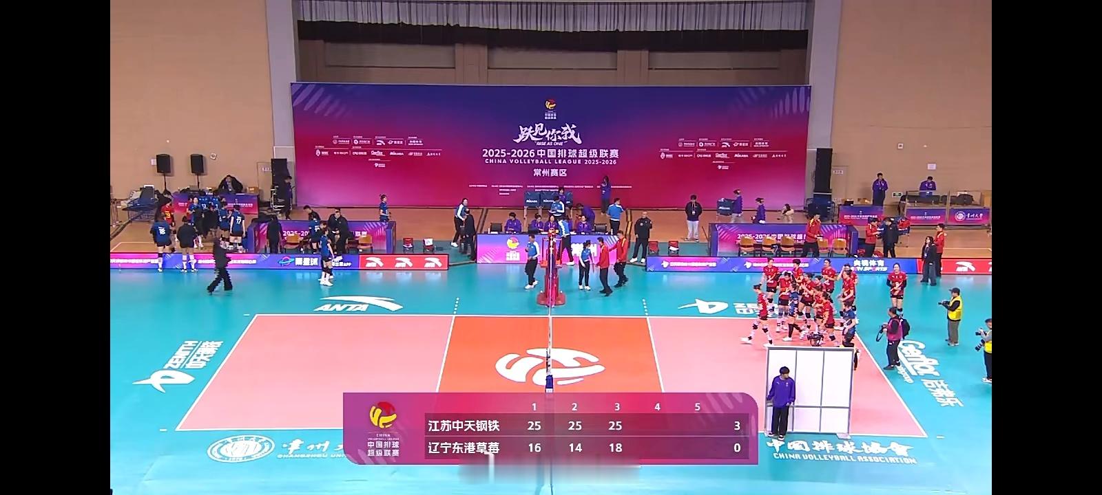 排超联赛江苏女排3比0辽宁女排，打卡下班，江苏是不是就对阵福建用了全替补阵容？