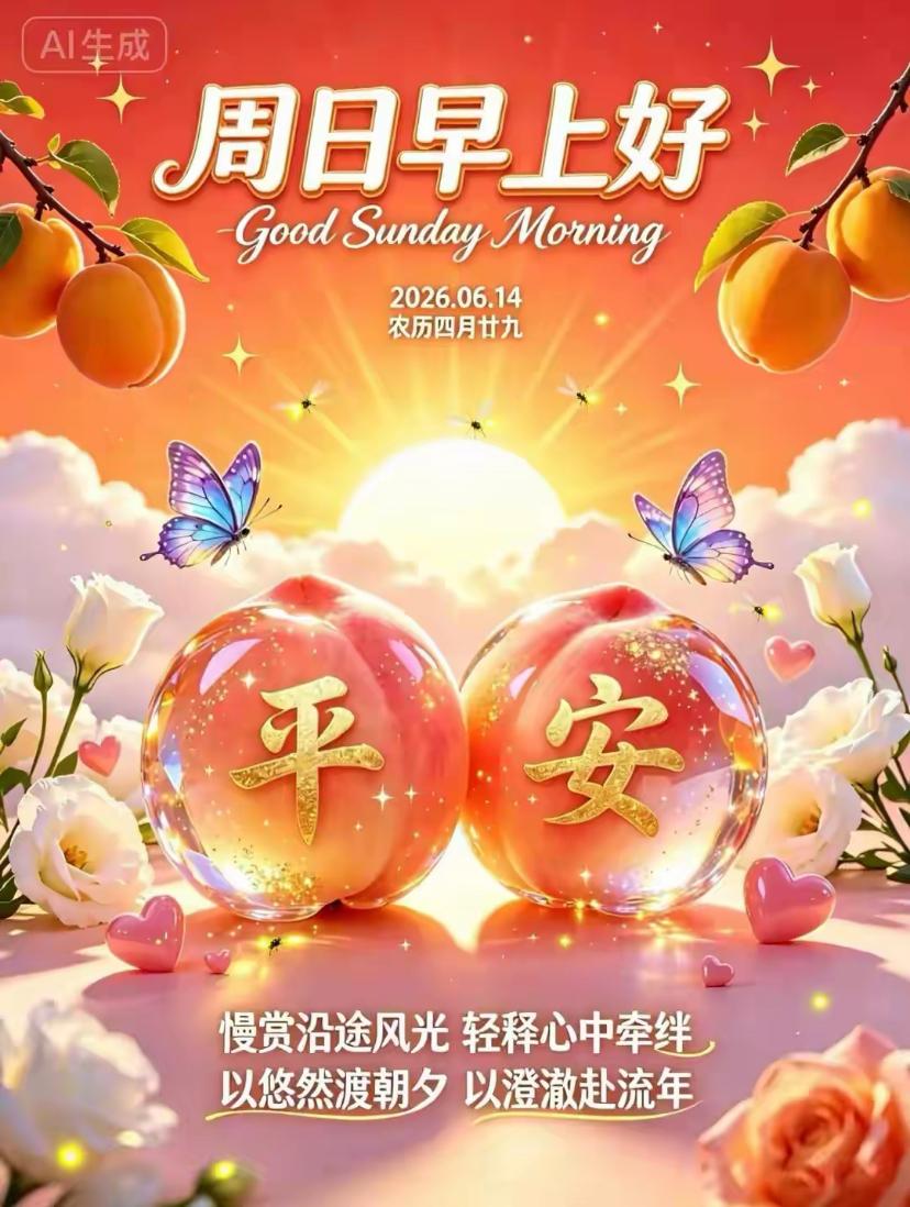 🌺2026./6.14身舒心畅.喜乐相融🌺☘️🌸周日新晨。清和晨光洒落