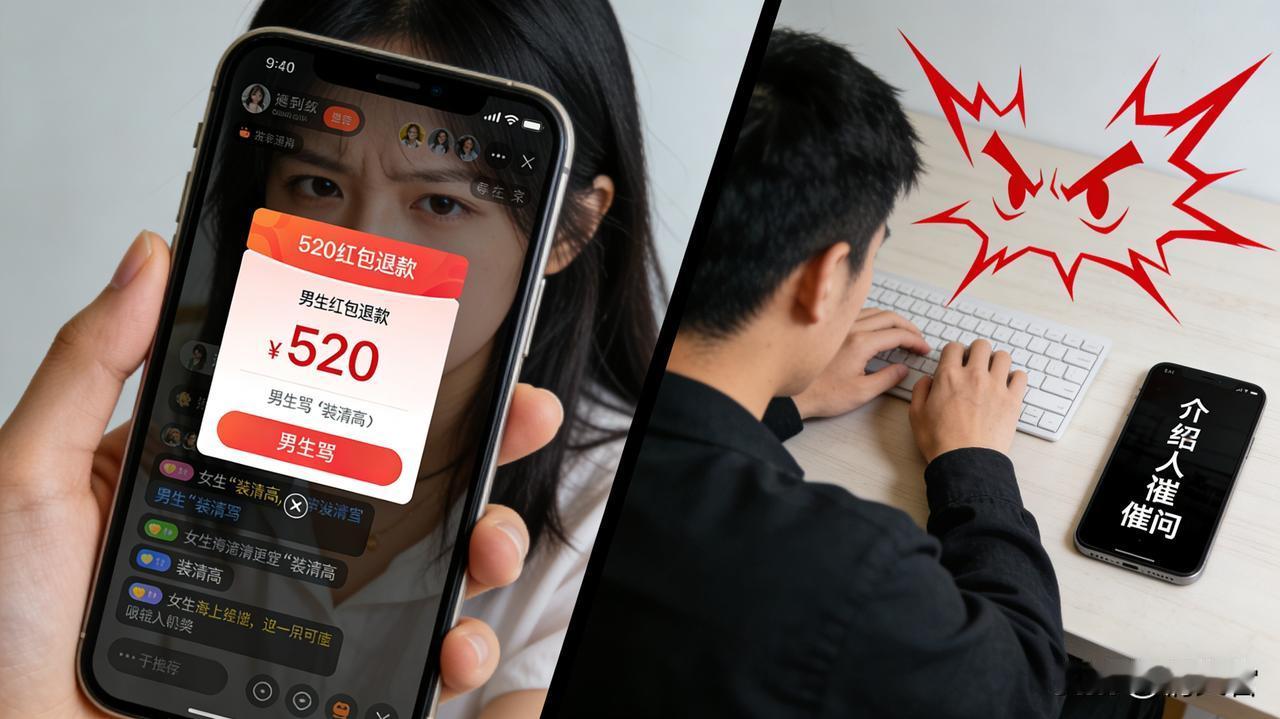 我退了相亲对象的520红包，他骂我“装清高”昨天，我把相亲对象发的520红