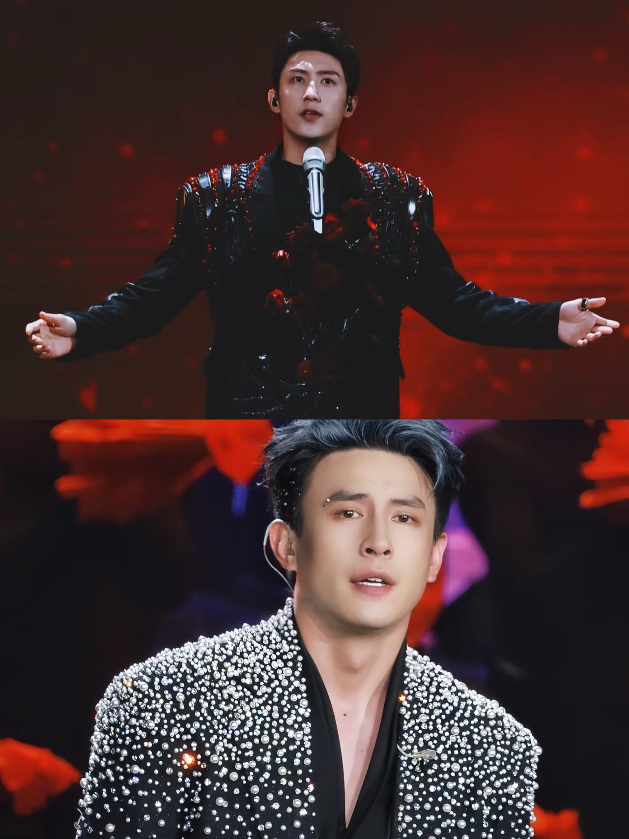 上面是黄景瑜下面是短剧圈的刘萧旭两个人都唱了玫瑰窃贼，但是却感觉不一样