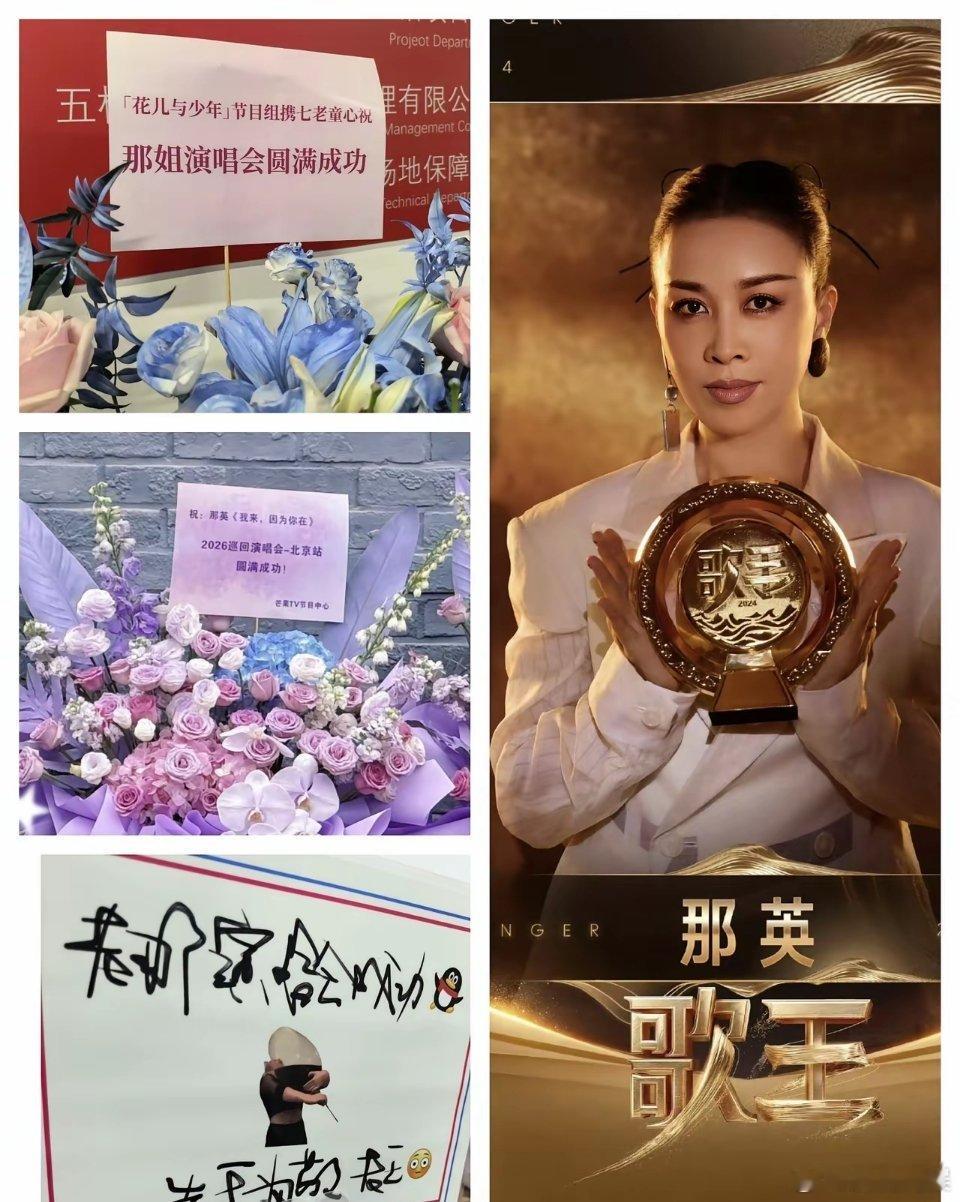 那英北京演唱会的那一排花篮看到王菲，窦靖童的名字我不意外看到《花少》和七老童心，