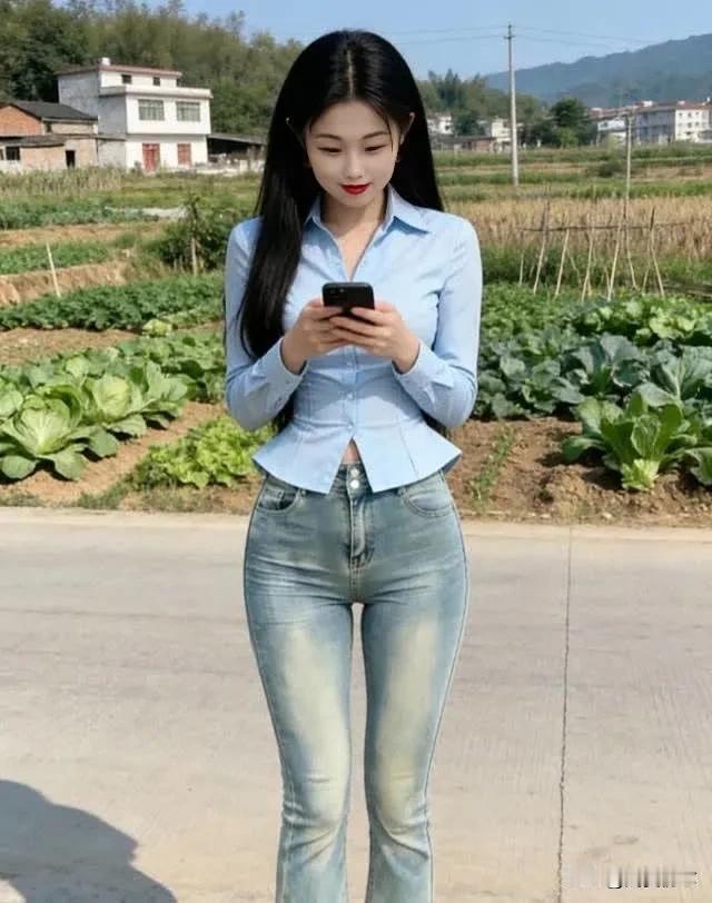 田园风穿搭指南：蓝色衬衫+牛仔裤，清新自然，轻松出行！
