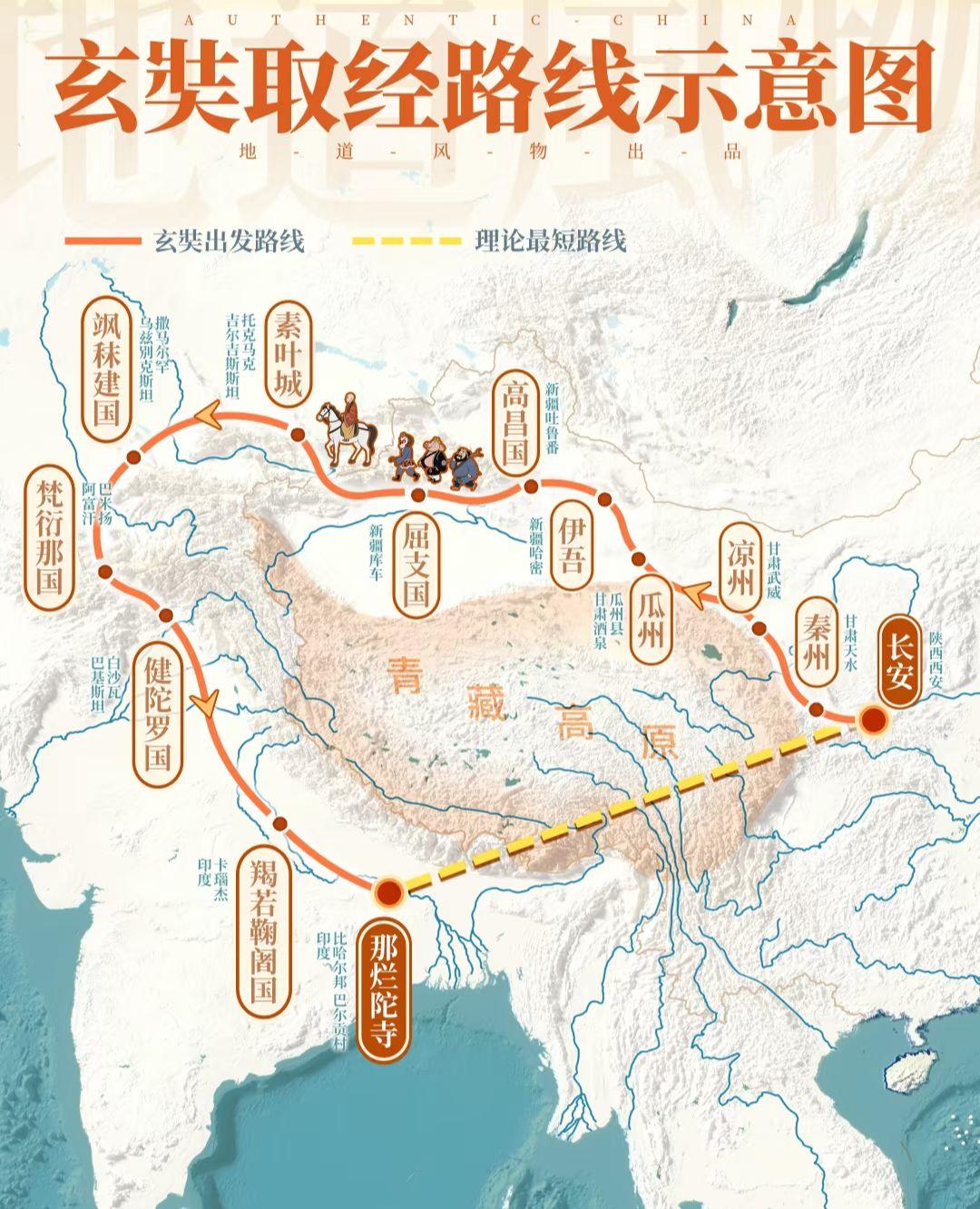 唐僧当年的取经路线是如何走的？