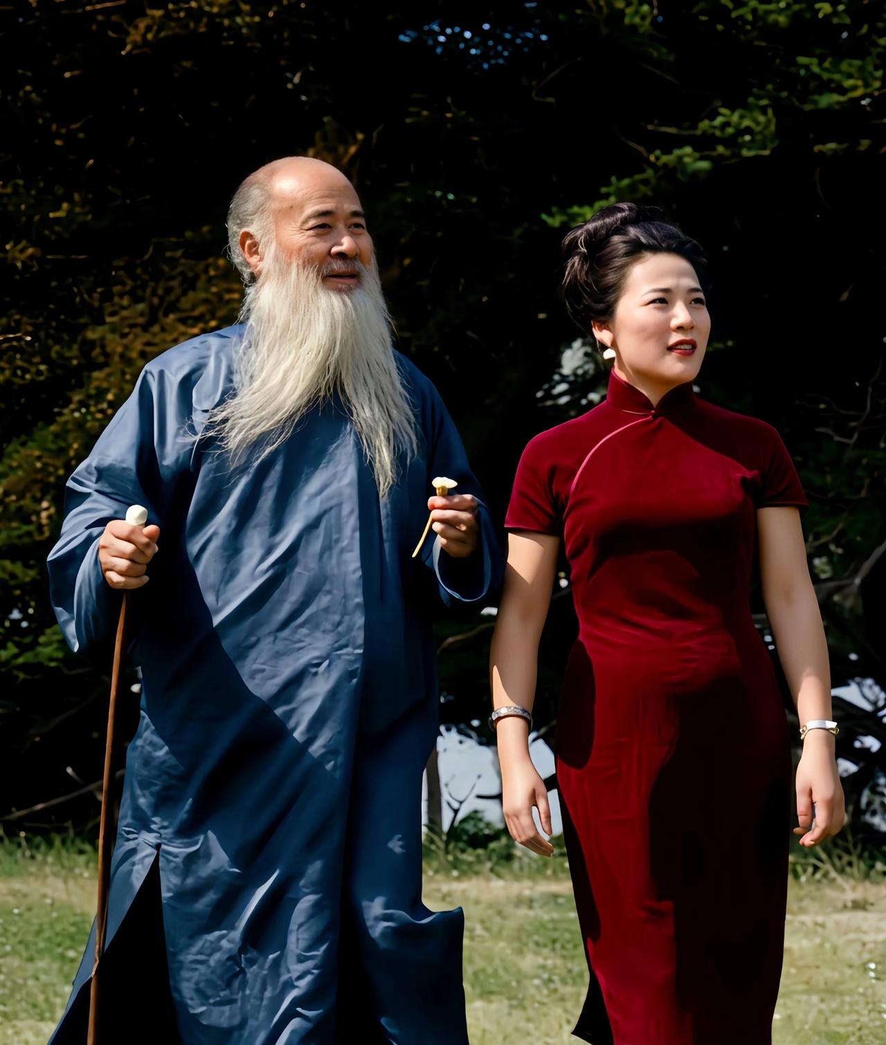 新婚当晚，徐雯波习惯了从前的辈分，张口下意识叫了一声：伯伯。张大千听完，伸手把