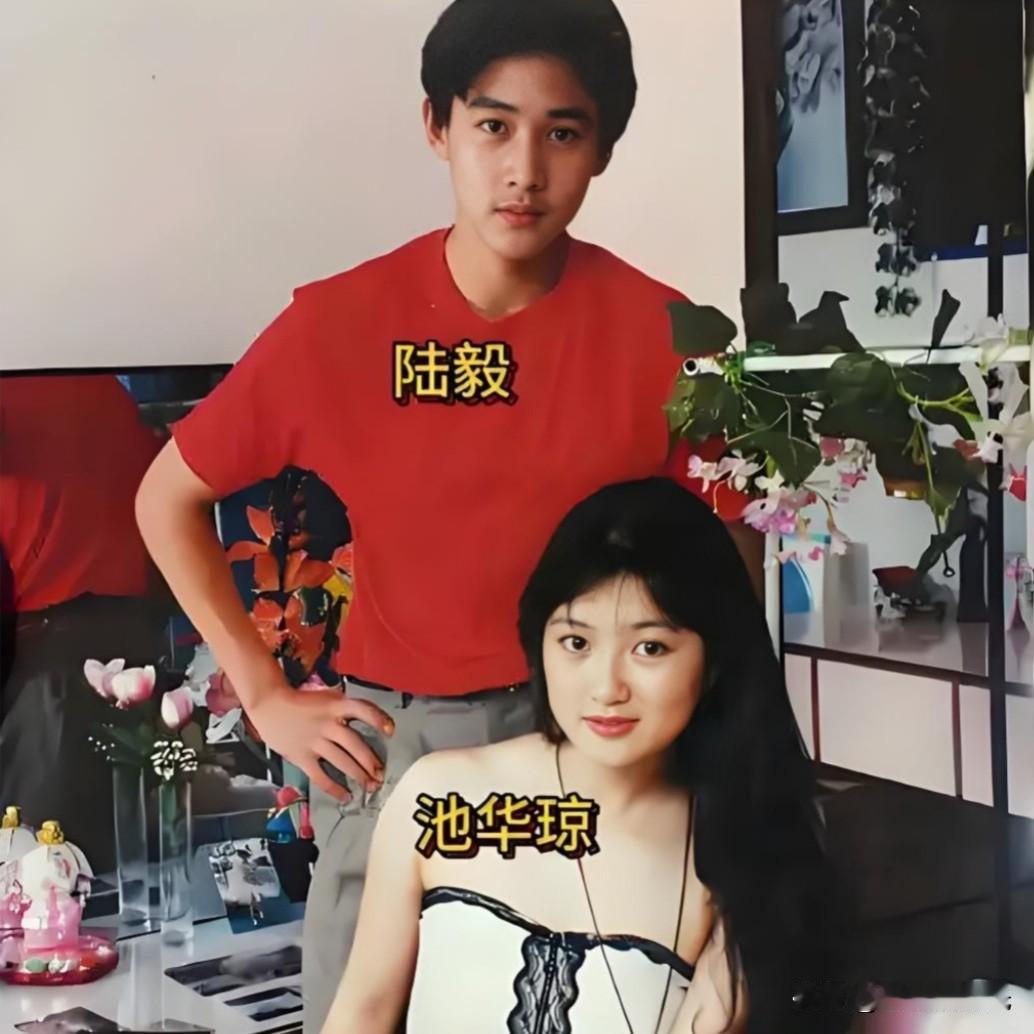 初代顶流偶像陆毅年轻时有多帅，和女同学池华琼合影，脸比女生的还小。1999年