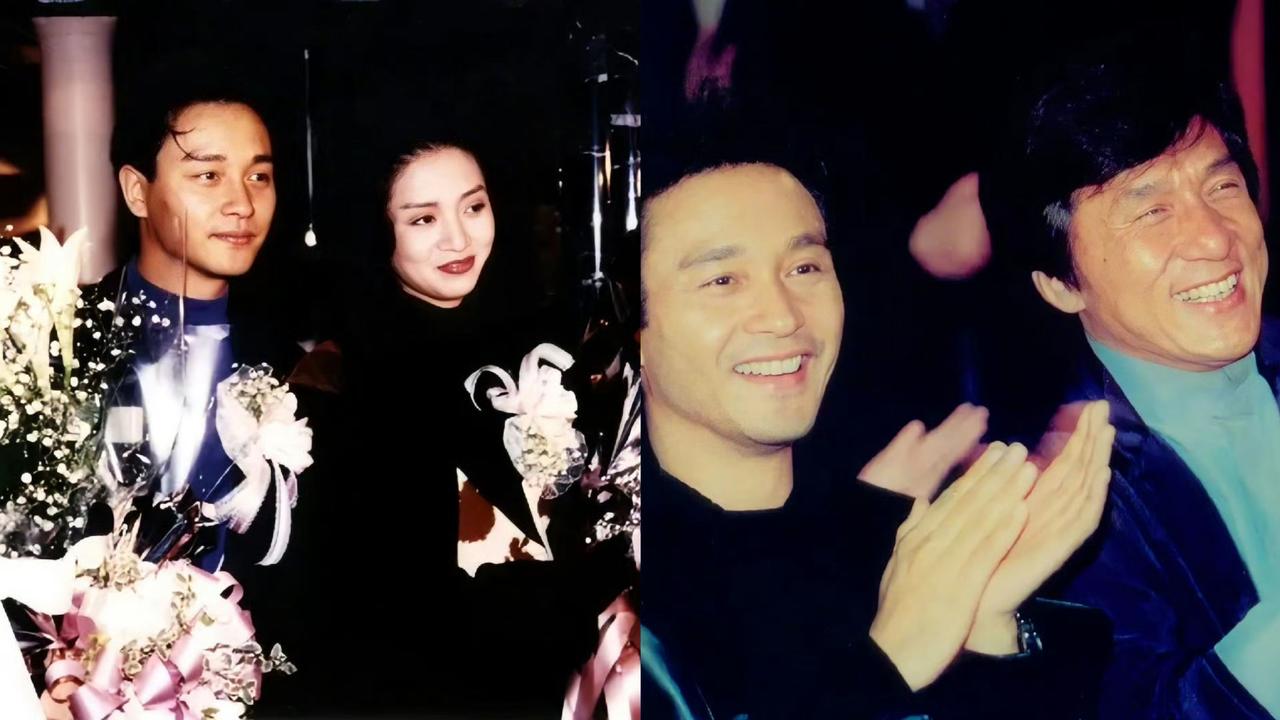 张国荣与梅艳芳成龙刘德华等明星的早期合照好像转瞬即逝，曾经在荧幕上让我们喜怒