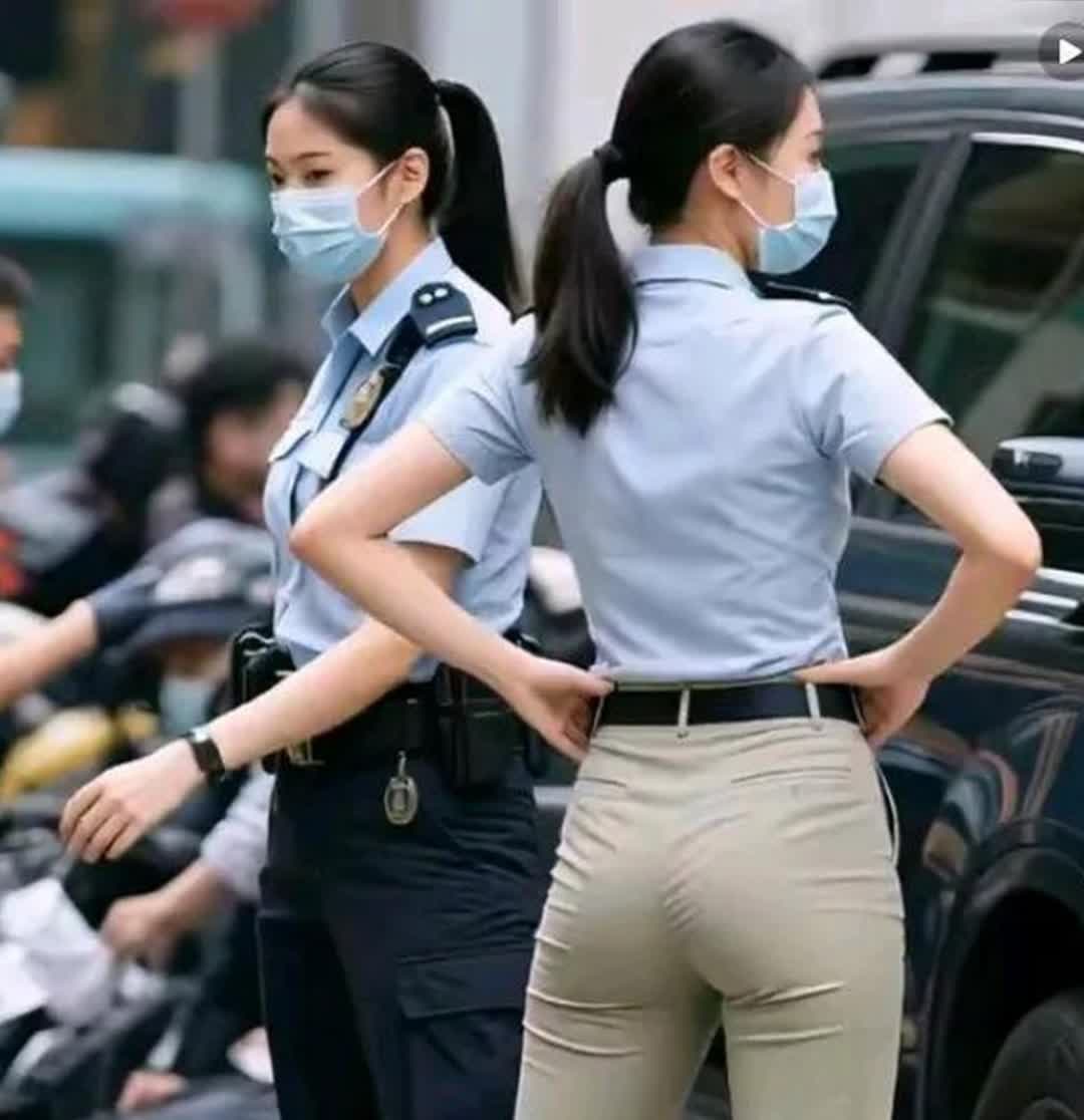 最近，一张照片在网上引发热议：画面中两位年轻女孩穿着相同的制服，一位在腰间挂着枪