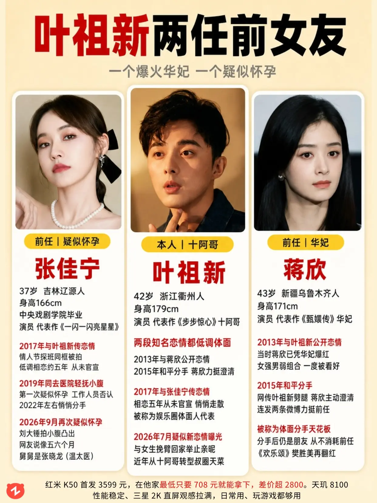 体面分手天花板，叶祖新两任女友全对比。