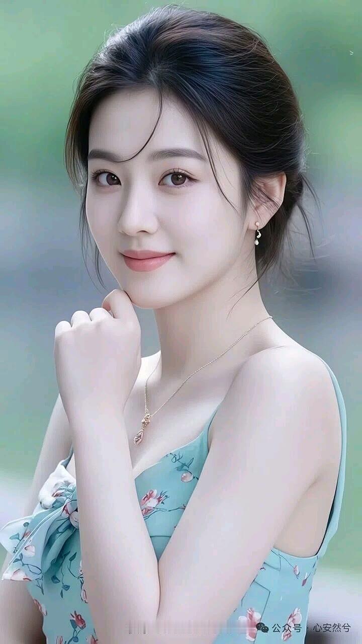 绿衣美人倚，笑靥如花绽。