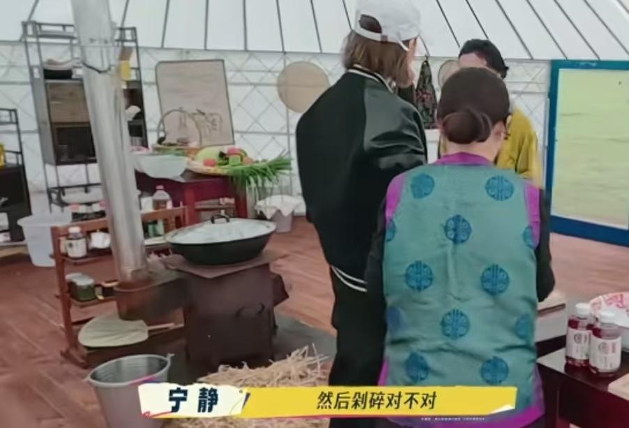 宁静下厨房干活很麻利，切肉切菜样样在行！宁静：“我干什么都行，切肉我也行”，刘嘉