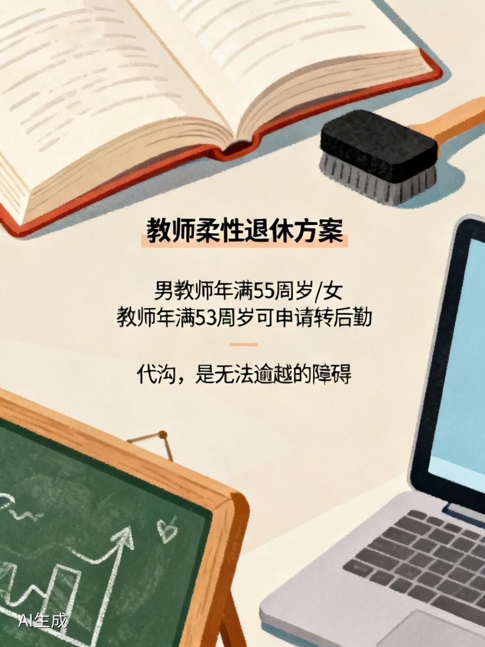 教师柔性退休方案设计的真不错，男教师年满55周岁，女教师年满53周岁，可以申请转