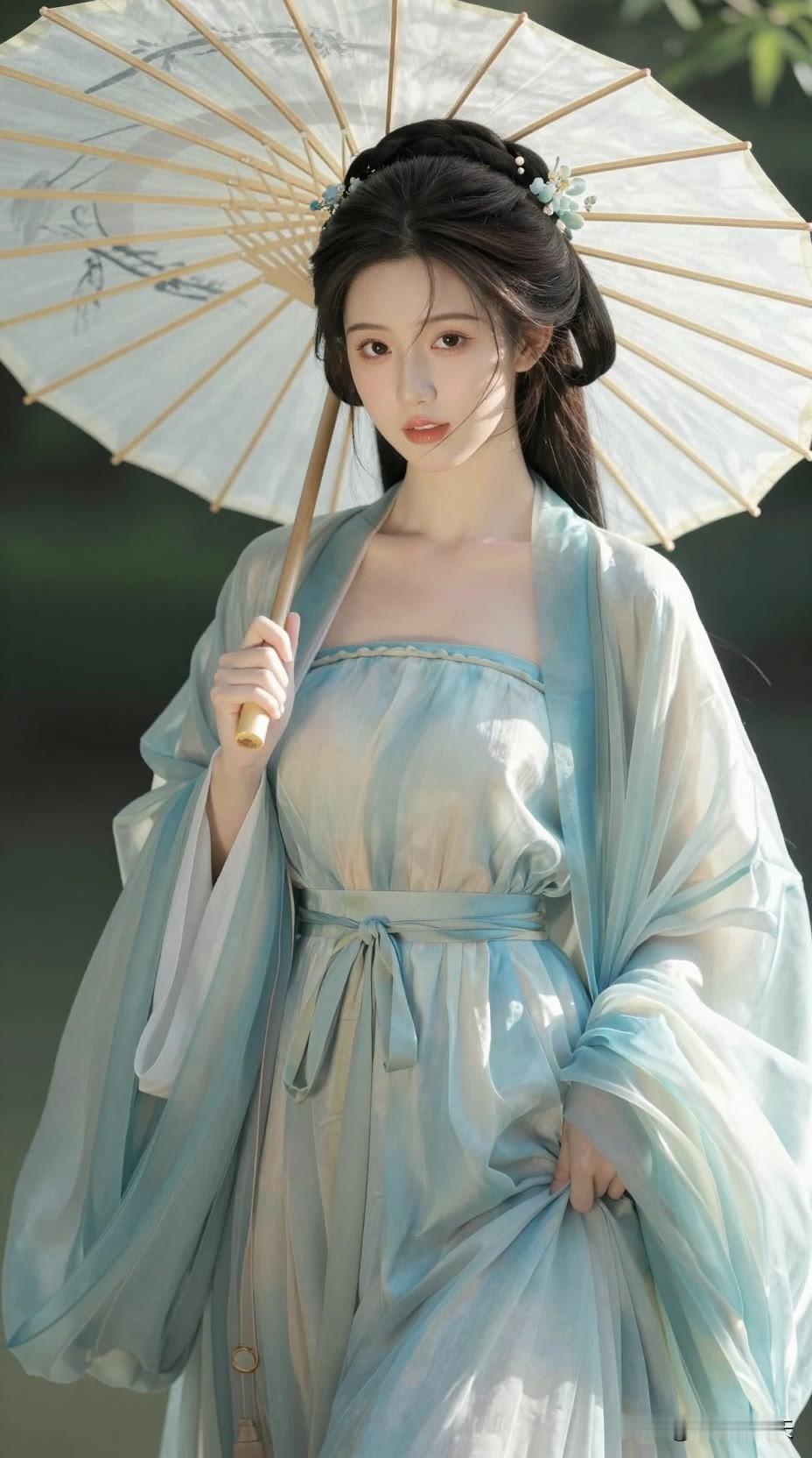 一伞一青衫，不负人间好时节。美女人像群高清美女高雅气质美女古风