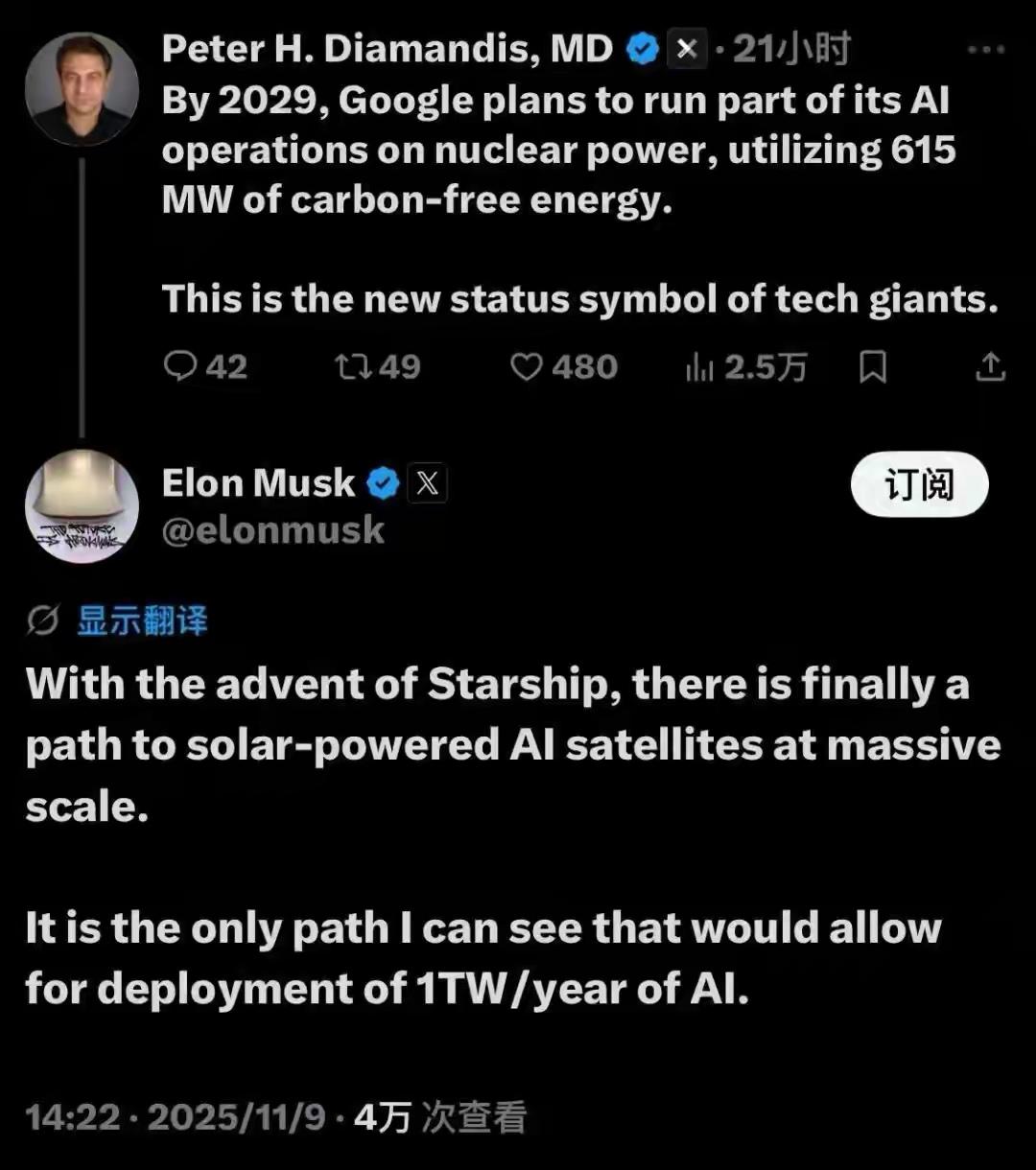 马斯克又扔出个炸场消息——星舰要是成了，太空里就得堆满带AI的太阳能卫星，每年搞