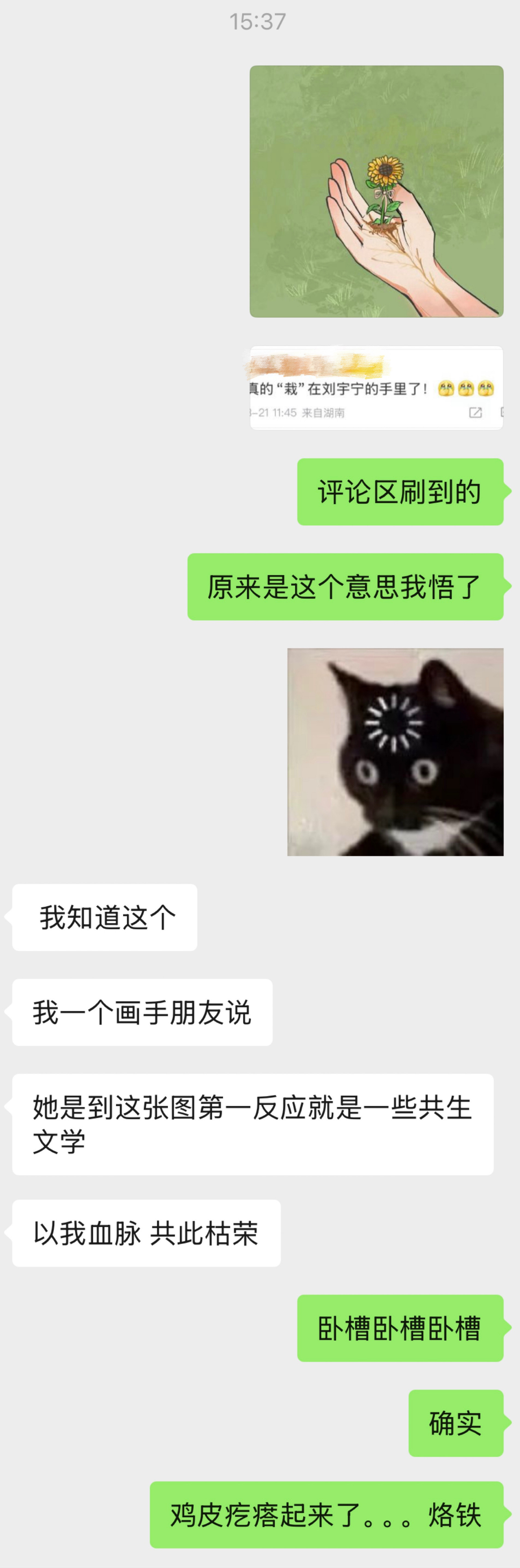 刘宇宁工作室断粮了所以刘宇宁工作室的最后一张图🌻把宁小葵种在掌心里，并不是搞