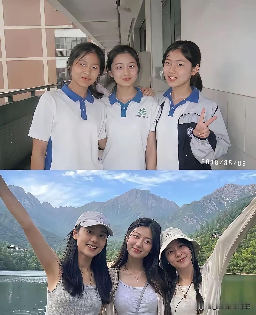 明人不说暗话，左边的女生读书的时候最丑，现在反而是她长得最漂亮！