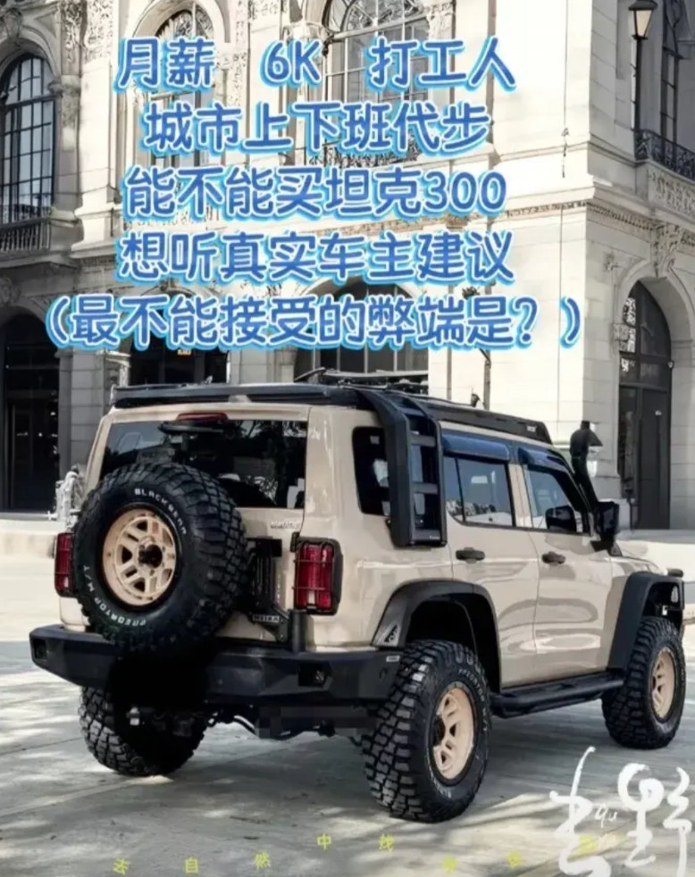 我的大表哥最近想买坦克300真的想的入魔了，他跟我说做梦都是提车的画面，可是现实