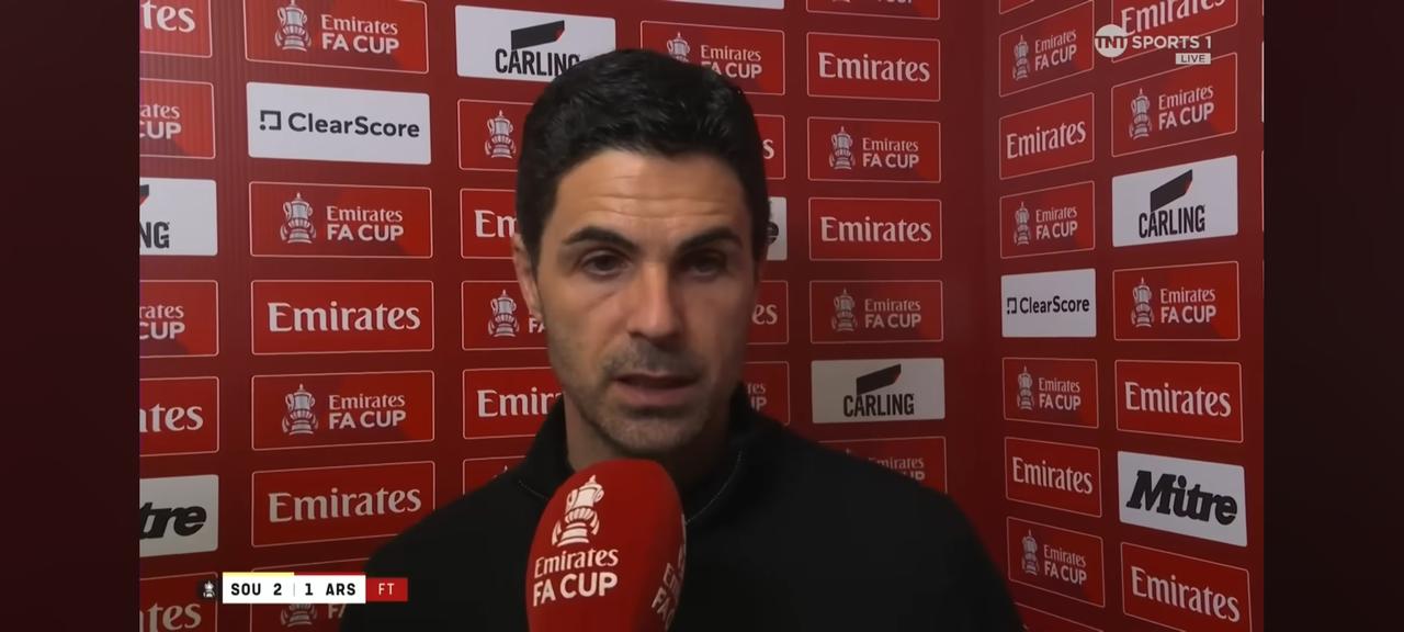 【得势不得分】阿尔特塔谈阿森纳客场1-2输给南安普顿：“首先要祝贺南安普顿进入了