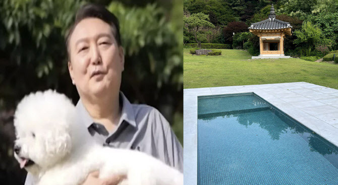尹锡悦家水费高因狗狗泳池天呐！尹锡悦和金建希夫妇在总统官