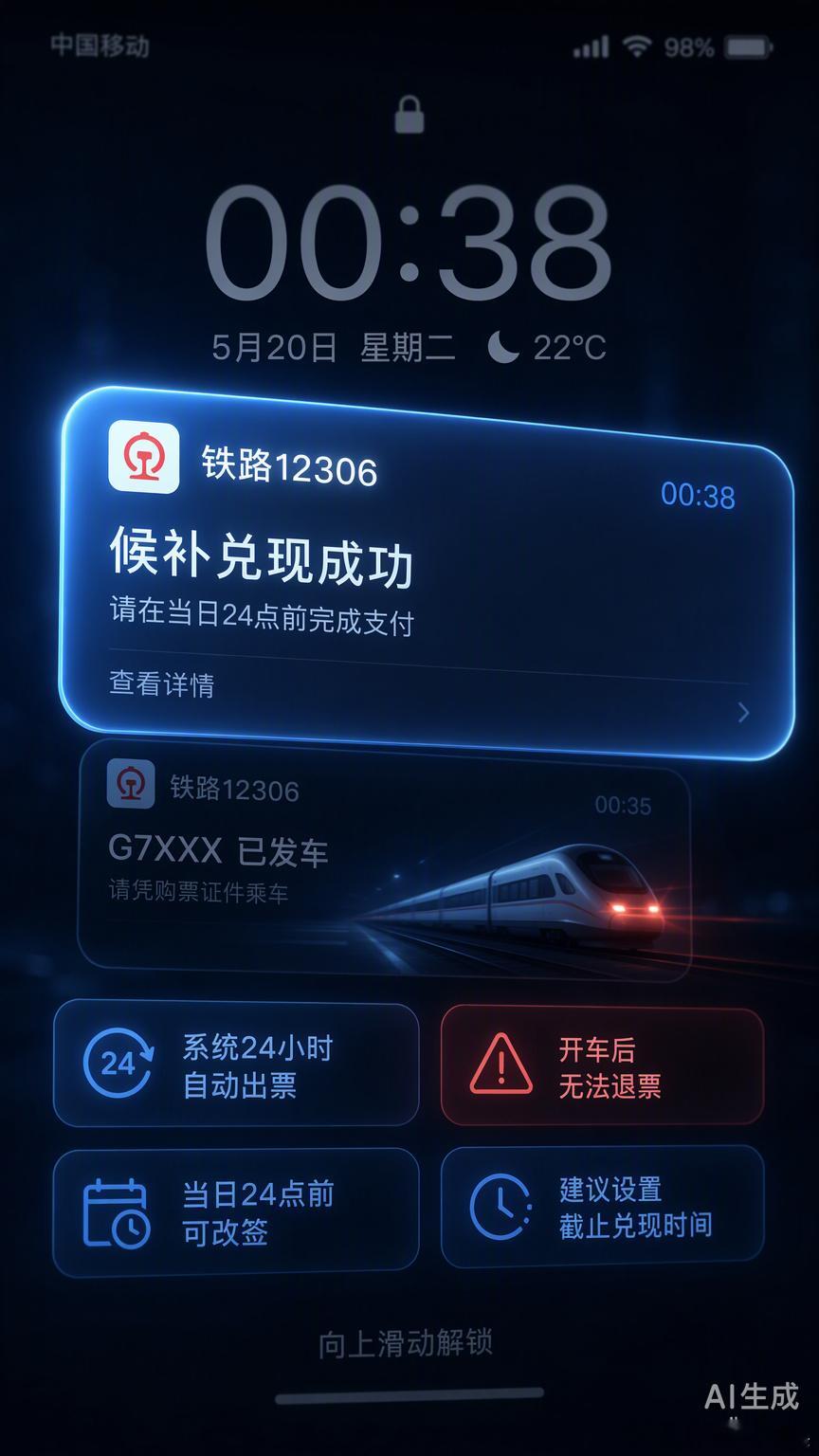 凌晨候补成功，醒来车已开走。这事儿听着荒诞，其实是系统逻辑与人类作息的一次正面碰撞。12306的候补