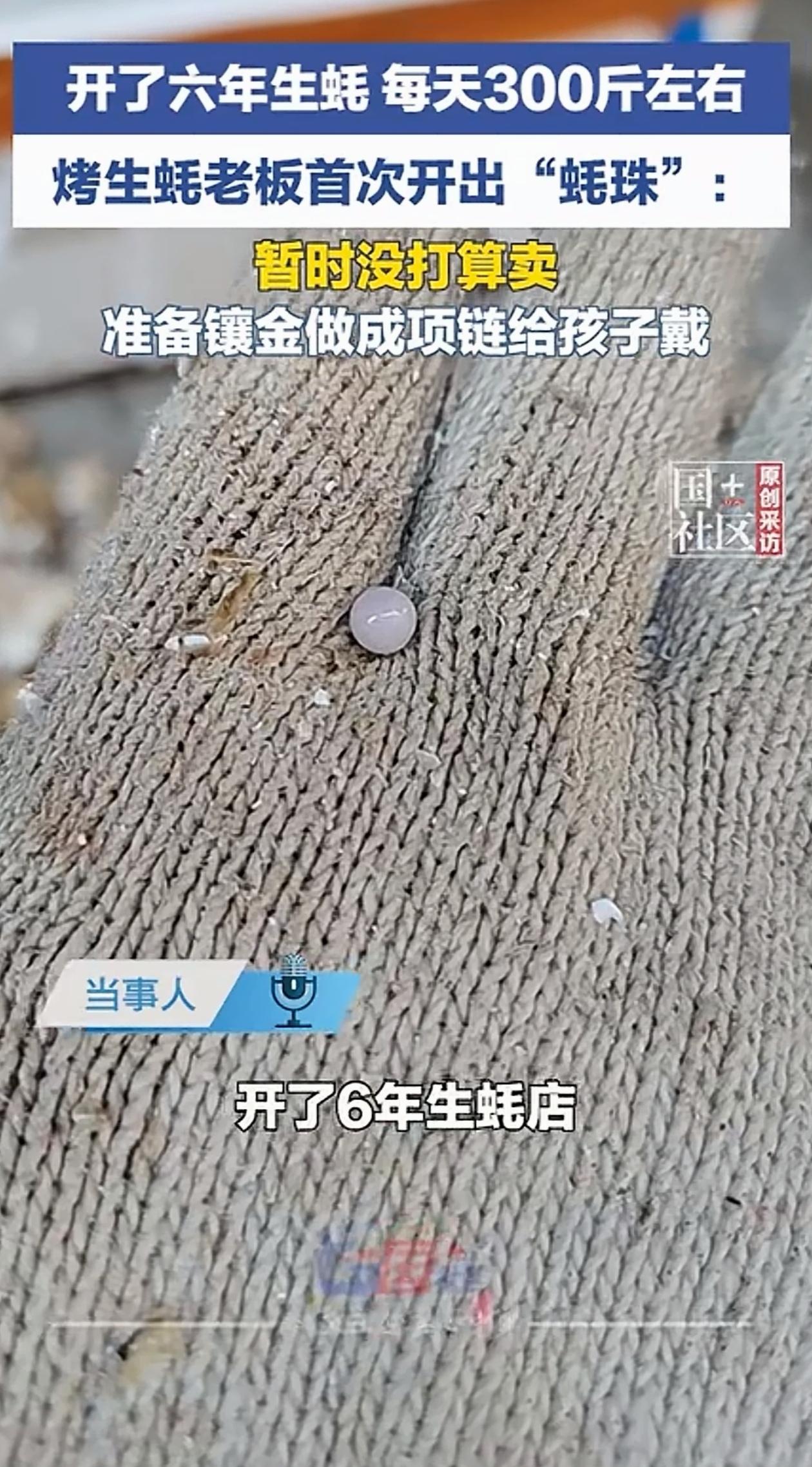 太幸运了！广东惠州一生蚝店老板，像往常一样拉来300斤生蚝，挨个打开把里面的肉取