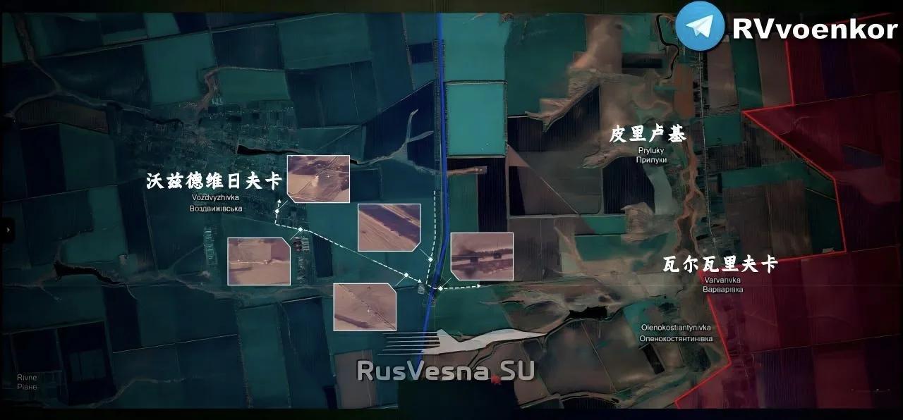 乌军在古利艾波列（胡里艾伯勒）以北的反攻情况简要图示。乌军每次派出3-4辆装甲