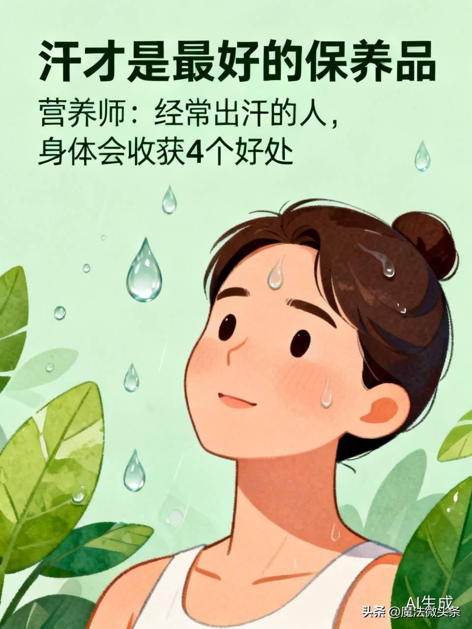 汗才是最好的保养品，营养师：经常出汗的人，身体会收获4个好处不少人总把出汗当