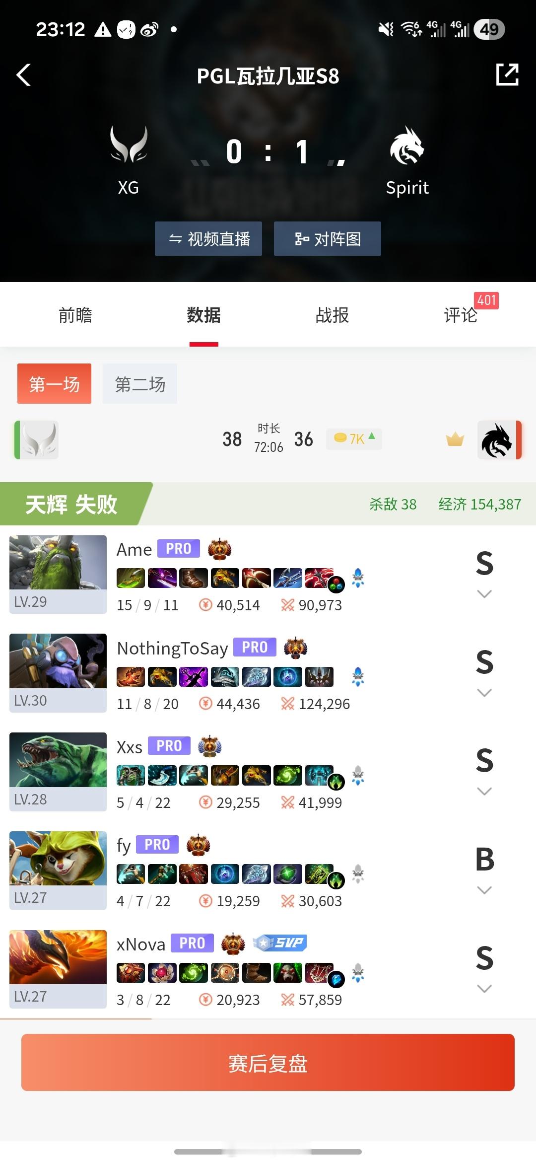 XG0:1Spirit后面德鲁伊太硬了dota2趣闻电子竞技DOTA2