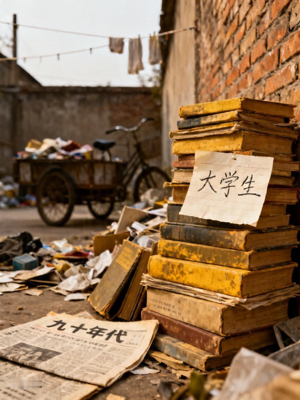 九十年代我上大学的时候，一个收废品的路过我们家，别人给他说我们家有两个大学生。这