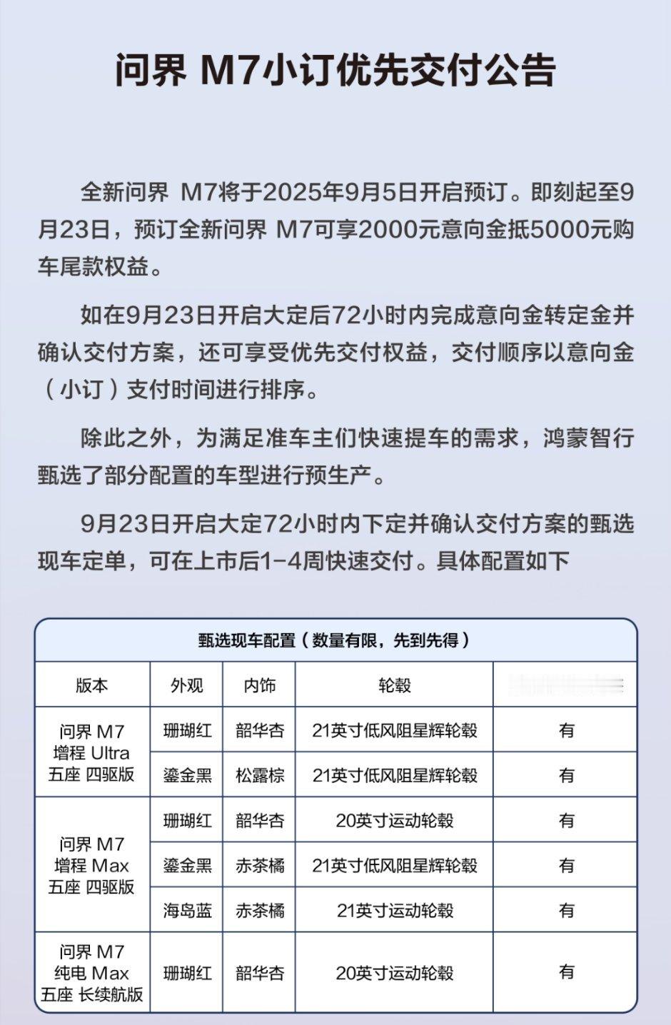来看看全新问界M7有多火爆，前脚余承东官宣全新问界M7开启预订，后脚问界M7预订