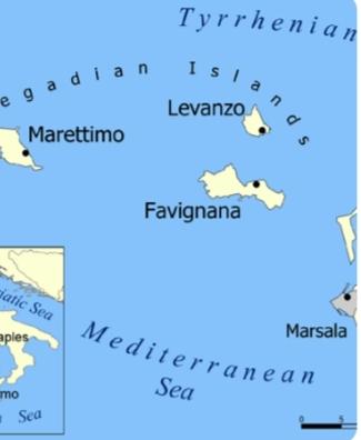 埃加特斯群岛海战在公元前241年的春天，地中海的波涛翻滚，埃加特斯群岛的海面成