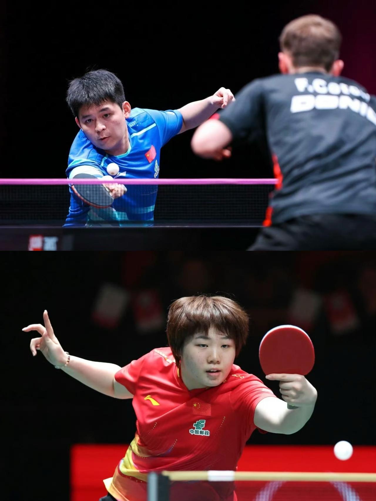 周启豪没能抗日成功张本智和3:1赢下了周启豪，这是张本智和本次比赛第二次赢下中