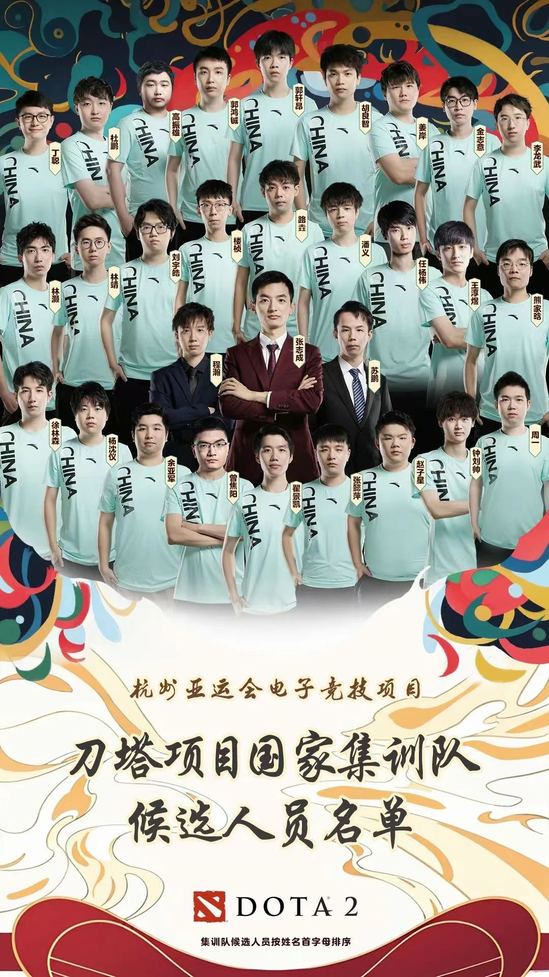 杭州亚运DOTA2国家集训队名单公布