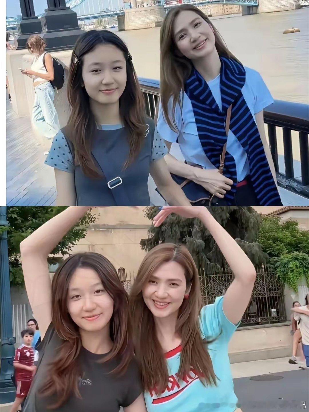 洪欣女儿长大了肯定很美，甚至要超过她，不过她基因好强大，女儿儿子都很像她。