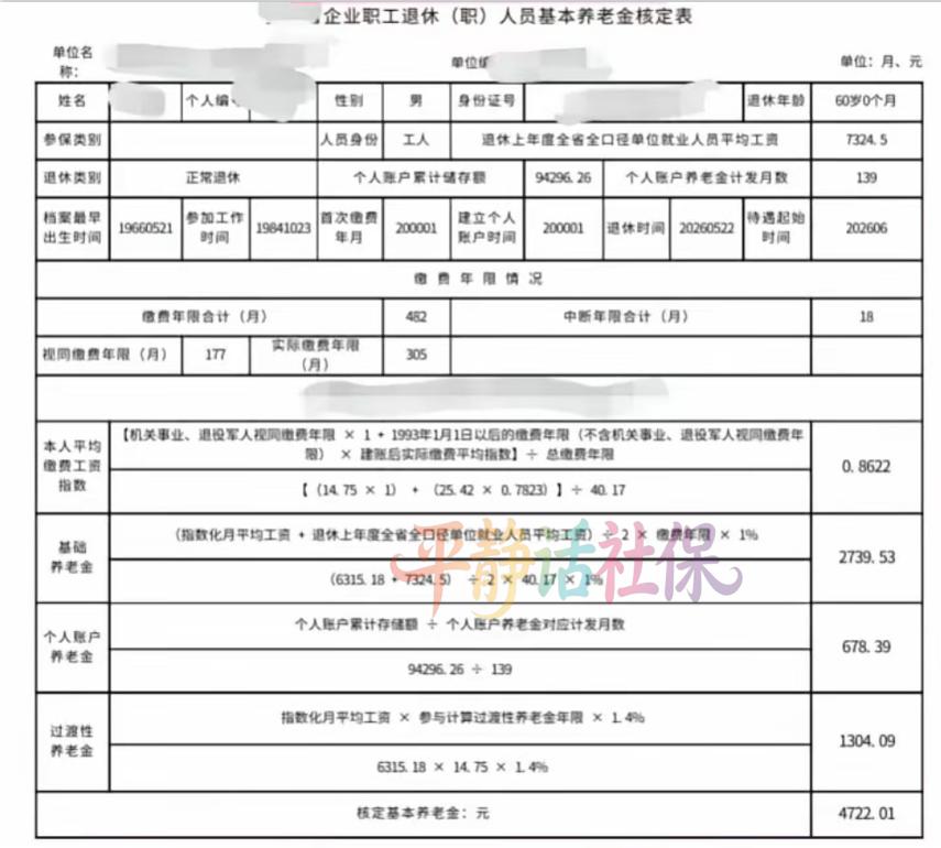 贵州养老金！66年5月生人，2026年5月退休的贵州老哥。60岁正点退休，从表