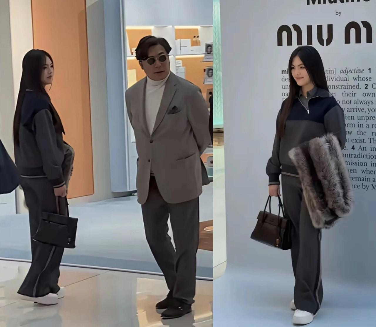 看到这一幕，李湘估计要破防了！和爸爸在一起的王诗龄，穿着打扮和当下年轻人