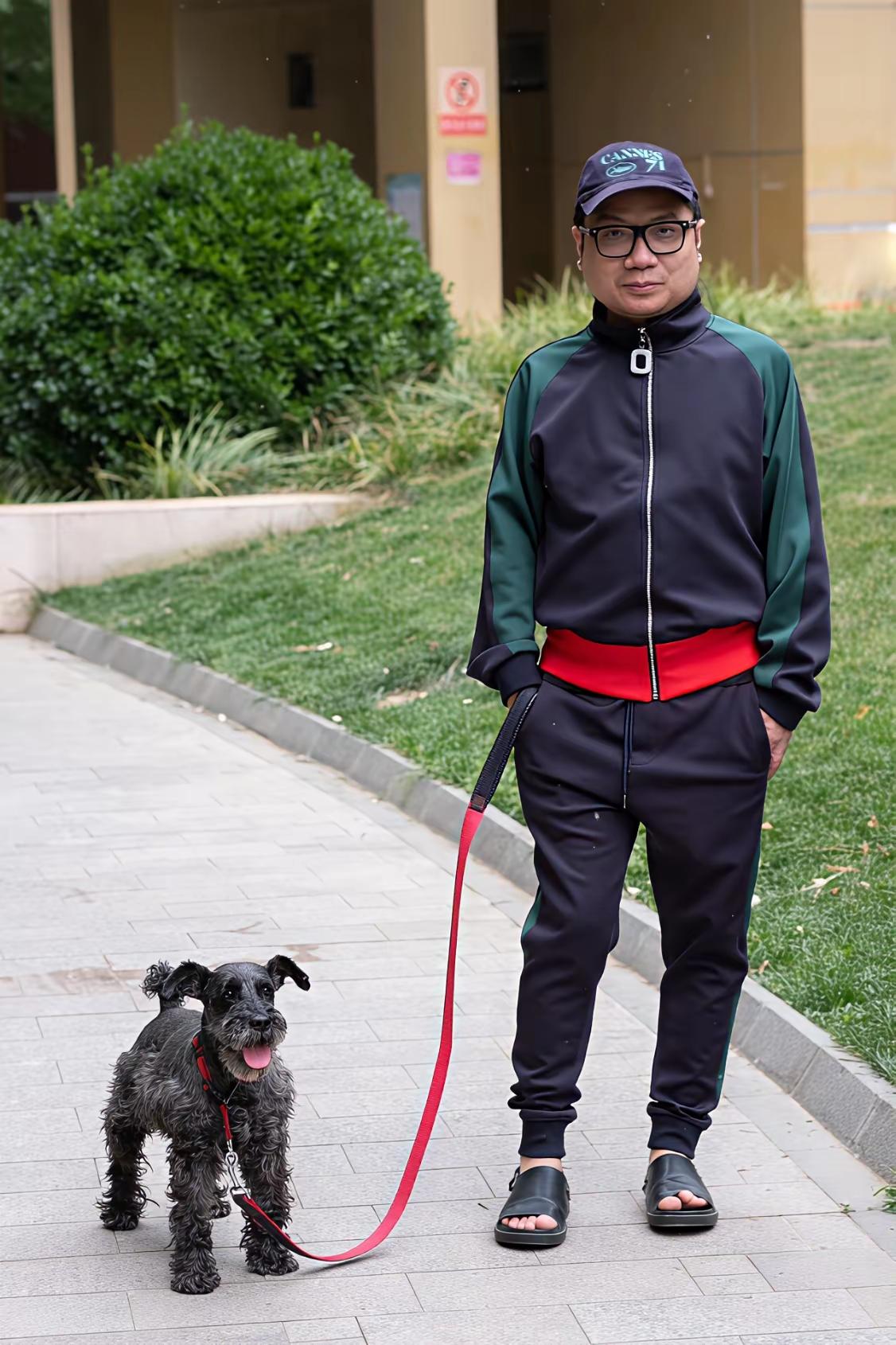 程青松怎么把他的爱犬拾掇成这样，剃一半推子没电了？太丑了，像个没有头发，胡子却一