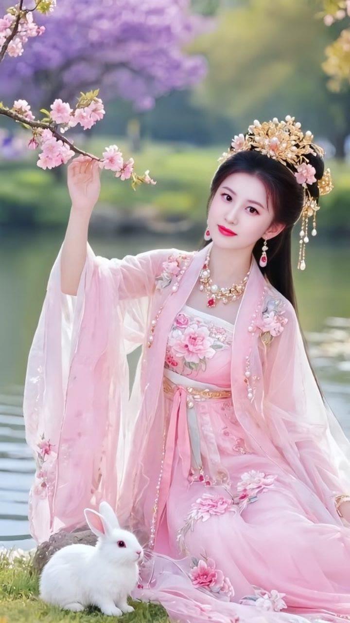 古风仙女与白兔的浪漫邂逅🌸🐰