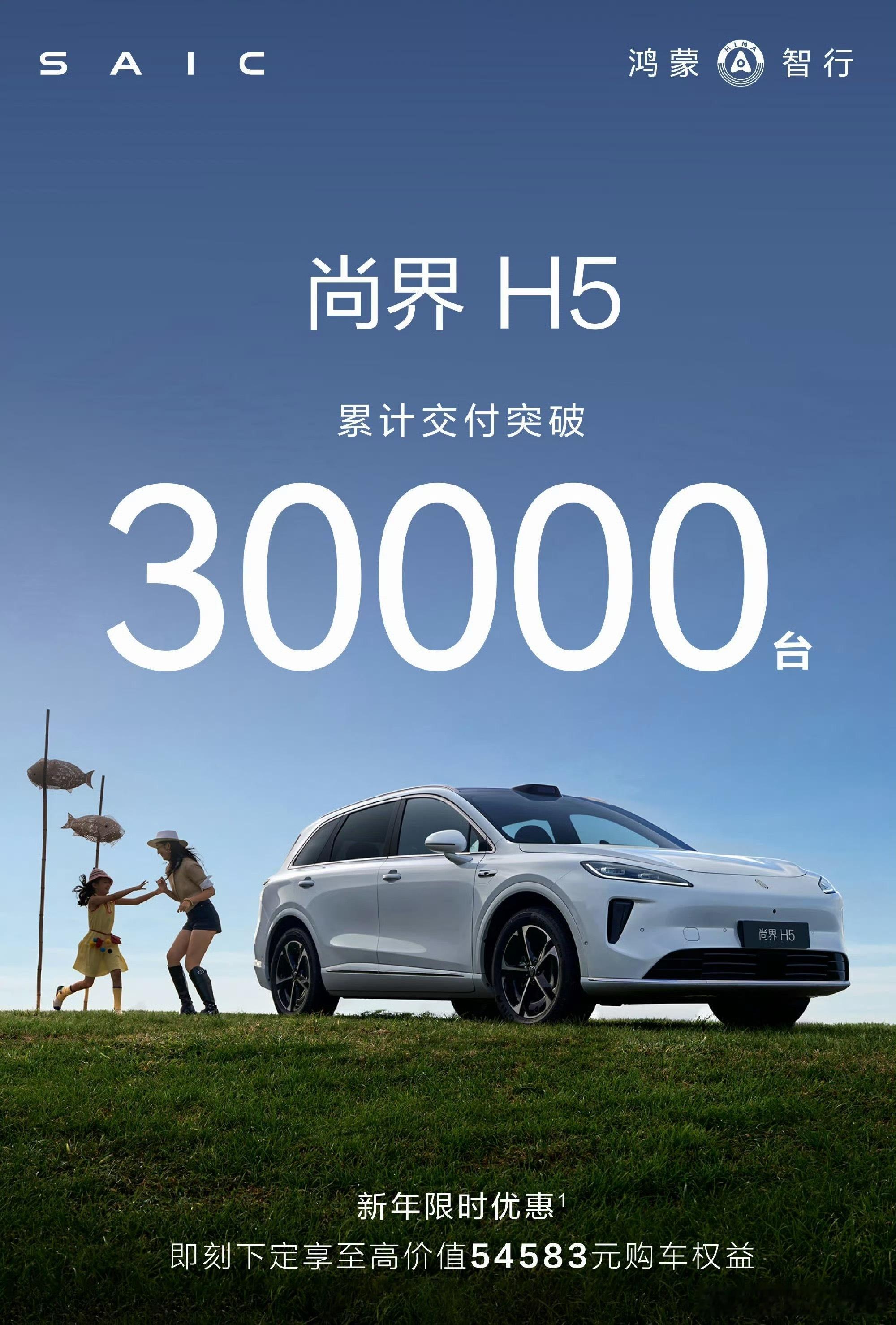 尚界H5这交付进度可以啊，已经稳稳达到3万台交付。而且现在交付量才到小订量的五分