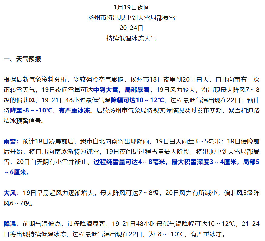 家人们，扬州要下雪了！扬州