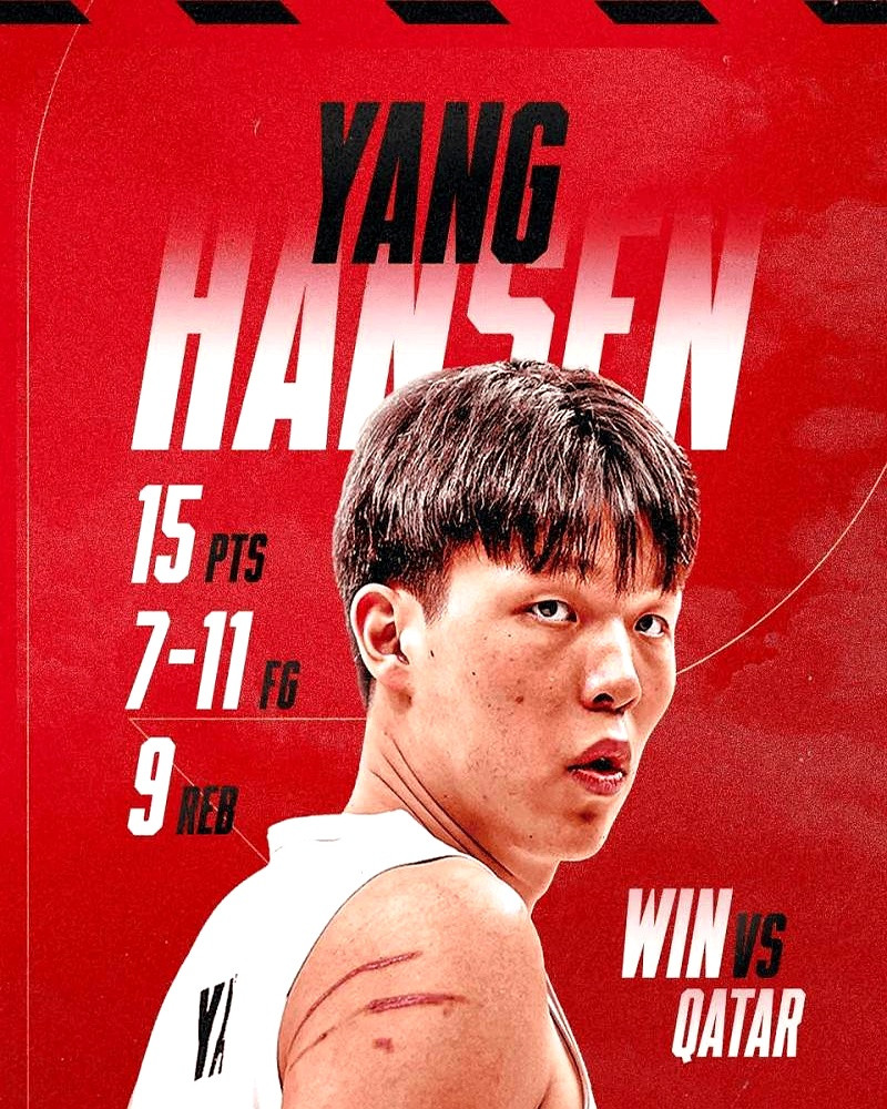 19分钟，把正负打到+17。灯一亮，开拓者开始把杨瀚森当回事了。本场11投7中、三分2中1，15分9