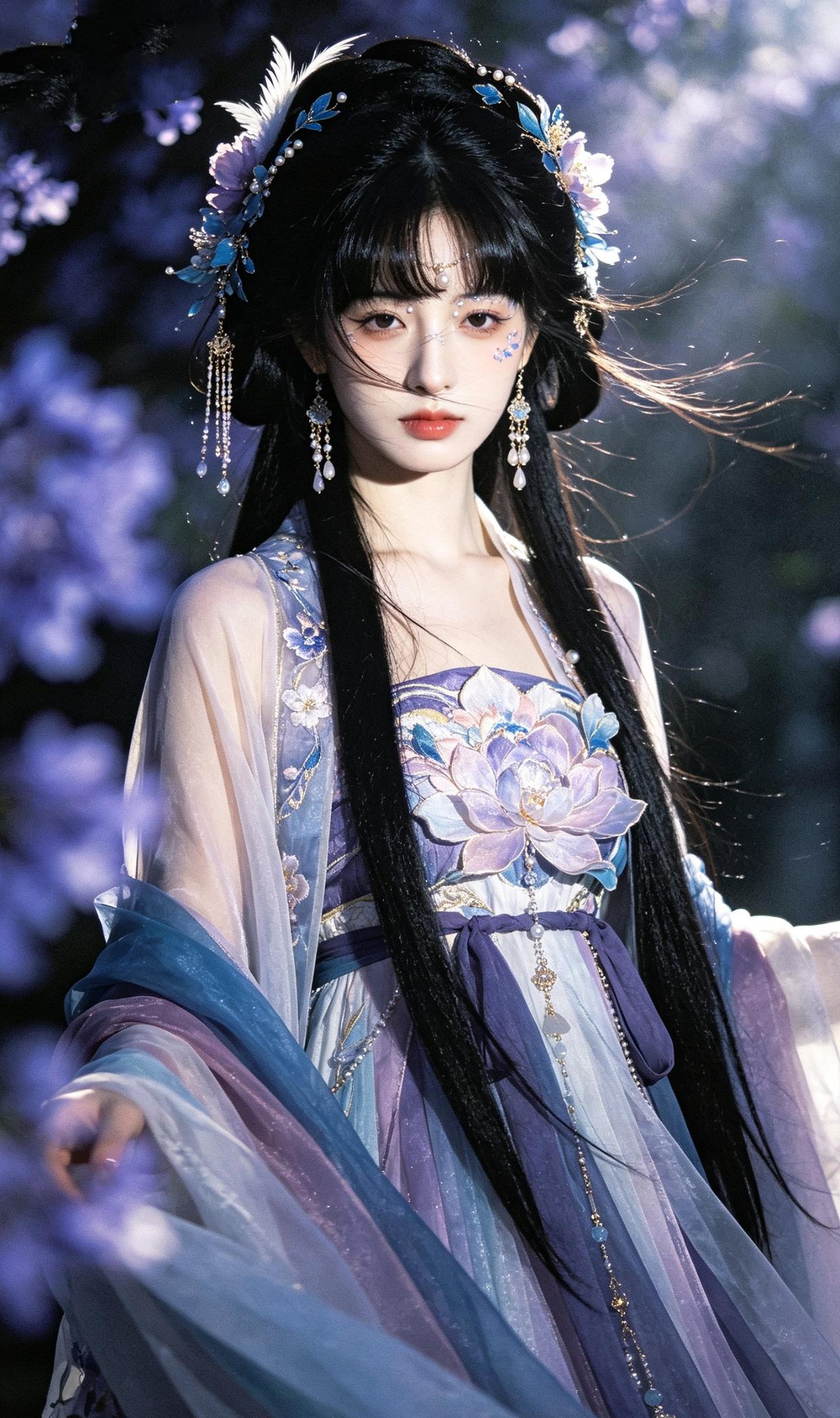 仙气飘飘的古风美人，花丛中宛如仙子降临。关注下一期更新。古典国风美人清雅仙气美